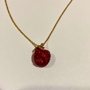 NWT•Kate Spade•Sparkly Red Crystal Apple Necklace